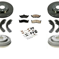 Front Rotors Rear Drums Brake Pads Shoes Spring Kit for Dodge Neon 00-05