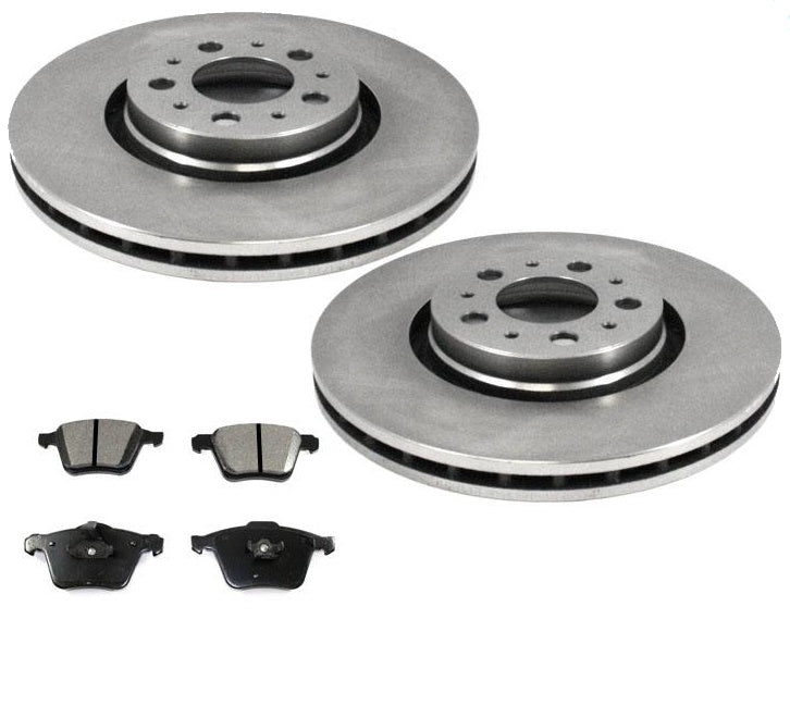 03-09 Volvo XC90 4.4L 328MM 13 1/4 Inch Ft Brake Rotors Ceramic Pads Ck Rotors