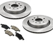 For 03-05 Saab 9-3 9 3 Aero Arc Rear Vented Brake Rotors & Ceramic Brake Pads