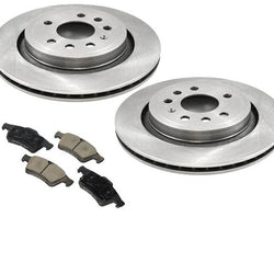 For 03-05 Saab 9-3 9 3 Aero Arc Rear Vented Brake Rotors & Ceramic Brake Pads