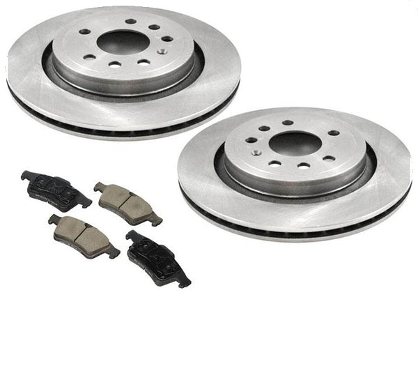 For 03-05 Saab 9-3 9 3 Aero Arc Rear Vented Brake Rotors & Ceramic Brake Pads