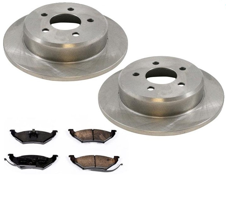 1991-1995 Crown Victoria Town Car Marquis (2) Rear Brake Rotors & Pads