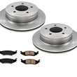 Fits 2004-06 Ford E150 Van (2)  Rear Brake Disc Rotors & CERAMIC Pads