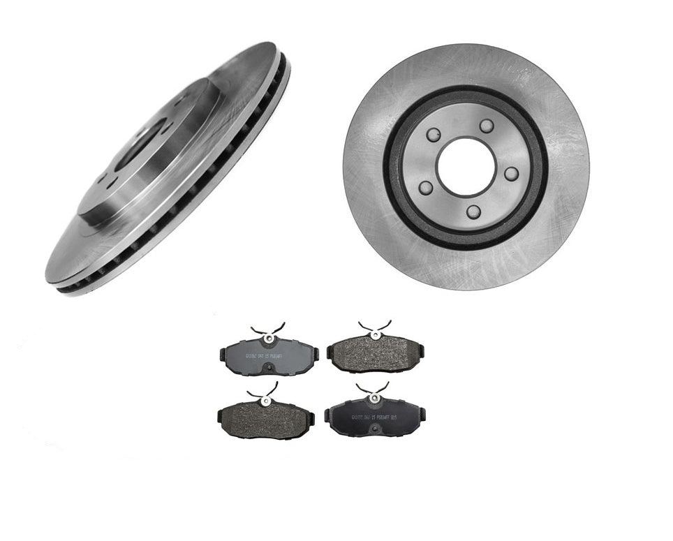 (2) Rear Disc Brake Rotor &Ceramic Brake Pads for Ford Mustang 2005-2011
