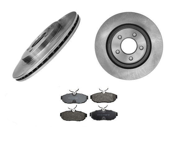 (2) Rear Disc Brake Rotor &Ceramic Brake Pads for Ford Mustang 2005-2011
