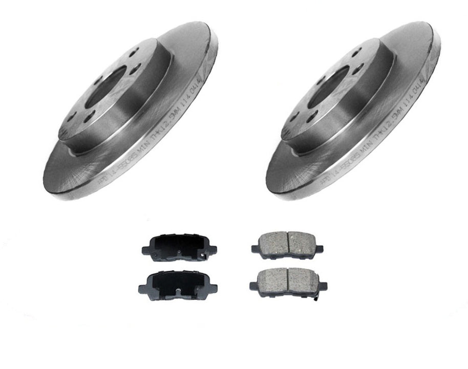 Rear Brake Rotors & Ceramic Brake Pads For Pontiac Grand Prix 2004-2008 3Pc Kit