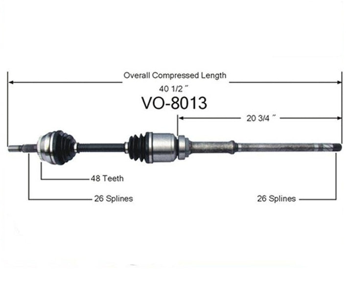 1998 Volvo V70 AWD Automatic Passenger Side CV Drive Axle Shaft