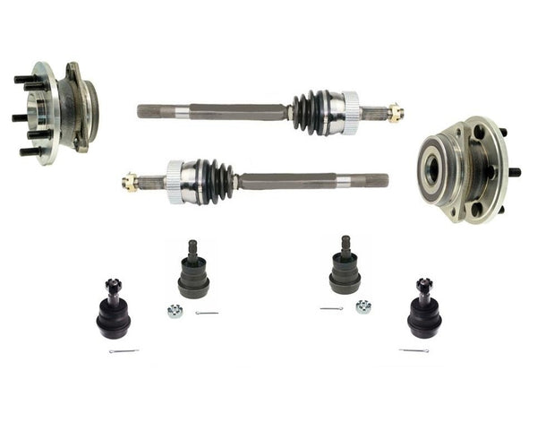 Se adapta a 91-98 Cherokee 4 ruedas motrices CV eje motriz buje y rodamientos juntas esféricas 8 piezas