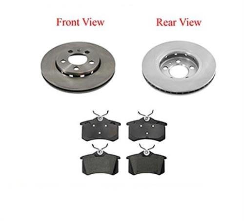 00-06 Audi TT Quattro 256MM 10 5/64 Rear Brake Rotors & Ceramic Pads
