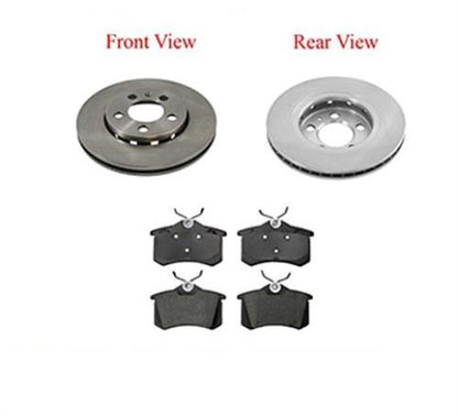 00-06 Audi TT Quattro 256MM 10 5/64 Rear Brake Rotors & Ceramic Pads