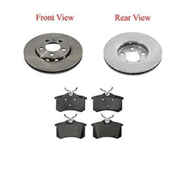 00-06 Audi TT Quattro 256MM 10 5/64 Rear Brake Rotors & Ceramic Pads