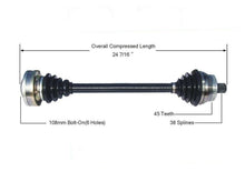 02-04 Audi A4 QUATTRO 3.0L M/T P/S New CV Drive Axle Shaft