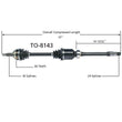 Eje CV delantero P/S SurTrack TO-8143 para transmisión manual Camry V6 97-01