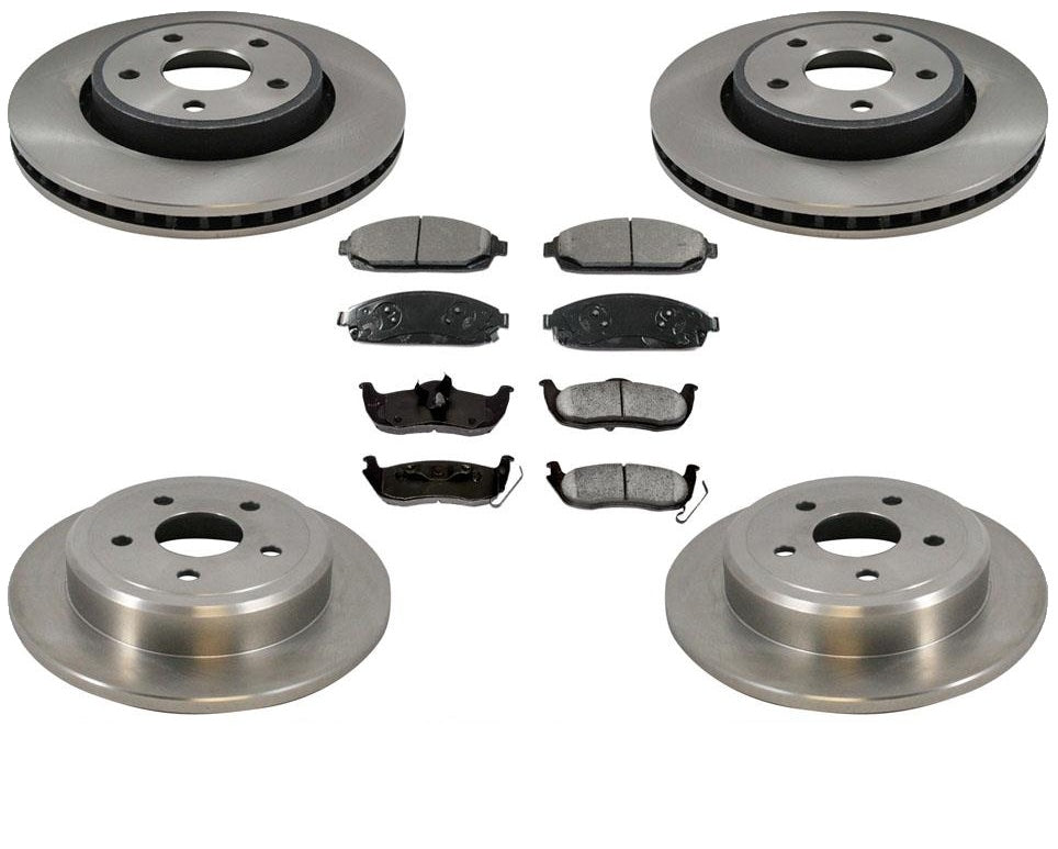 05-10 Commander Grand Cherokee Front & Rear Disc Rotors & Ceramic Brake Pads 6Pc