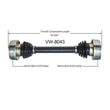 68-79 Beetle Beetle Ghia Squareback REAR (1) CV Drive Axle Shaft VW8043