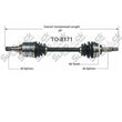 ONE Rear Driver Side Cv Shaft Axles for Toyota MR2 Spyder 03-05