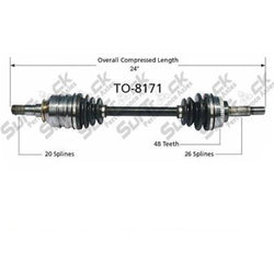 ONE Rear Driver Side Cv Shaft Axles for Toyota MR2 Spyder 03-05