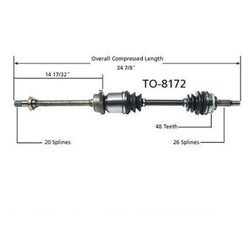 03-05 MR2 Spyder Passengers Side REAR AXLE 100% All New CV Axle Shaft