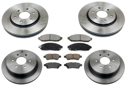 Front & Rear Rotors & Brake Pads For 05-15 Nissan Frontier 2.5L Rear Wheel Drive