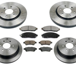 Front & Rear Rotors & Brake Pads For 05-15 Nissan Frontier 2.5L Rear Wheel Drive