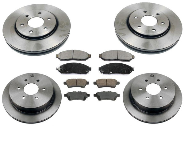 Front & Rear Rotors & Brake Pads For 05-15 Nissan Frontier 2.5L Rear Wheel Drive
