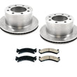 Rotores traseros y pastillas de freno para GMC Silverado 3500 con rueda trasera doble 2001-2010