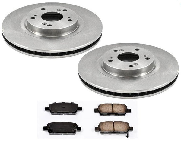 For 08-13 Nissan Rogue & 14-15 Rogue Select Rear Brake Rotors Ceramic Pads