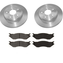 (2) Rotores de freno delantero y pastillas de CERÁMICA para camioneta Ram 1500 02-05