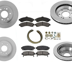 Fits 2002-2005 GMC Envoy Frt & Rr Brake Rotors & Pads Shoes Base 113