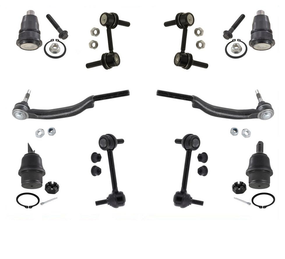For 02-03 Envoy Bravada Trailblazer Ball Joints Tie Rods Sway Bar 10 PCS KIT