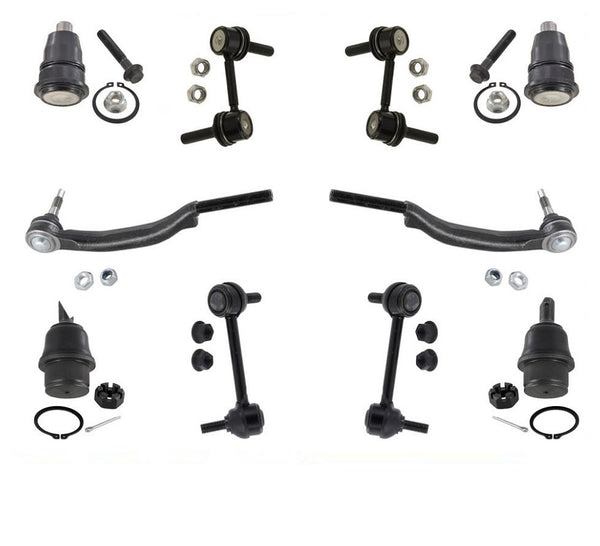 For 02-03 Envoy Bravada Trailblazer Ball Joints Tie Rods Sway Bar 10 PCS KIT