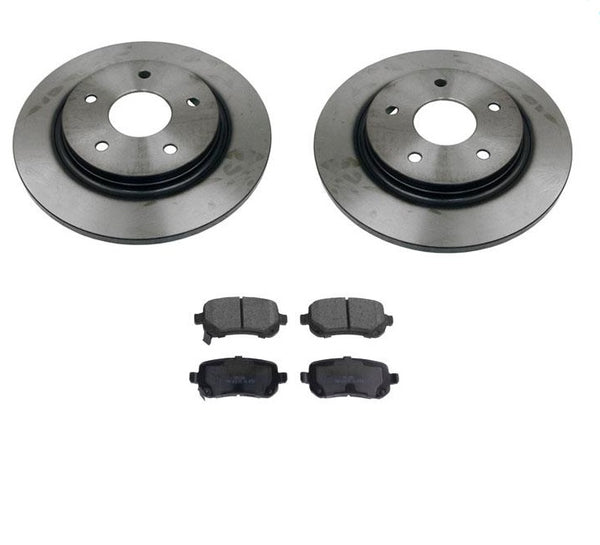 Rotores de freno de disco trasero y pastillas de cerámica para Town &amp; Country 08-14 con rotor de 305 mm