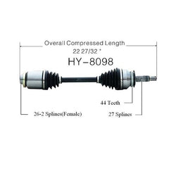 Front CV Shaft Axle P/S for Hyundai Tiburon 03-08 V6 A/T M/T 5 Speed