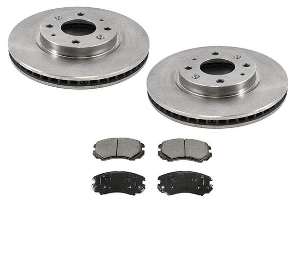 Rotores de freno delantero de 4 pernos y pastillas de cerámica para Kia Optima y Hyundai Sonata 03-06