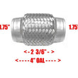 1 3/4" x 4" Flex Pipe Tube Stainless Steel Inner Braid