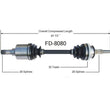 1989-1995 Ford Taurus SHO 3.0L D/S New CV Drive Axle Shaft