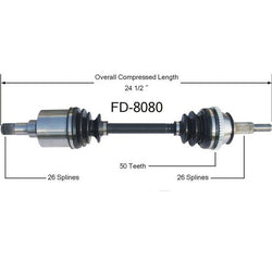 1989-1995 Ford Taurus SHO 3.0L D/S New CV Drive Axle Shaft