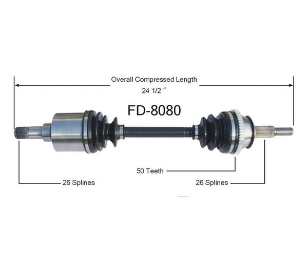1989-1995 Ford Taurus SHO 3.0L D/S New CV Drive Axle Shaft