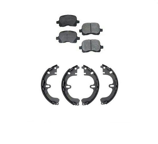 For 2000-2002 Toyota Corolla Front Ceramic Pads & Rear Organic Brake Shoes