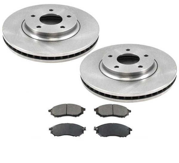 Rotores de disco de freno delantero y pastillas de cerámica para Infiniti Q45 2002-2006.