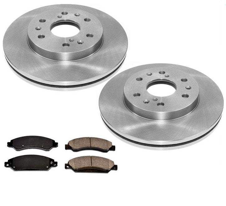 for 05-07 Silverado 1500 Ft Brake Rotors Ceramic Pads NO H/D W/ Rear Drum Brakes