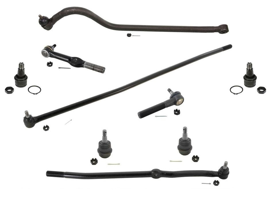02/07/94-97 Ram 1500 4x4 Steering Track Bar Tie Rod Ends, Ball Joints, Drag 9pc