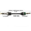 2002 Yamaha Grizzly 660 Front Left CV Axle Shaft Complete