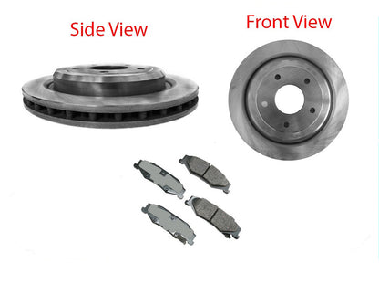 Rear Brake Rotors & Brake Pads For Chevrolet Corvette 6.0L 6.2L 2005 2006 2010