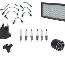 Fits 91-99 Jeep Cherokee 4.0L Ignition Wires Cap Rotor & Plugs Oil & Air Filter