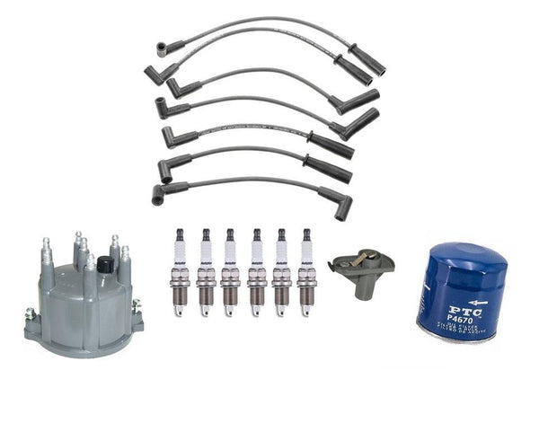 Ignition Wires Spark Plugs Rotor Oil Filter Fits Jeep Wrangler 4.0L 1991-1999