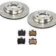 2001 2002 Mercedes S430 S500 (2) Rear Brake Rotors & Metallic Pads