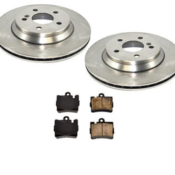 2001 2002 Mercedes S430 S500 (2) Rotores de freno trasero y pastillas metálicas