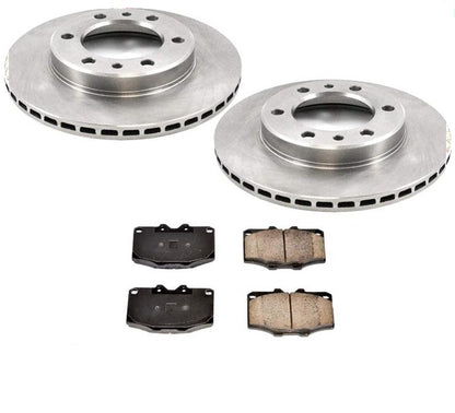 Front Brake Rotors & Ceramic Brake Pads for Toyota Landcruiser 1981-1989