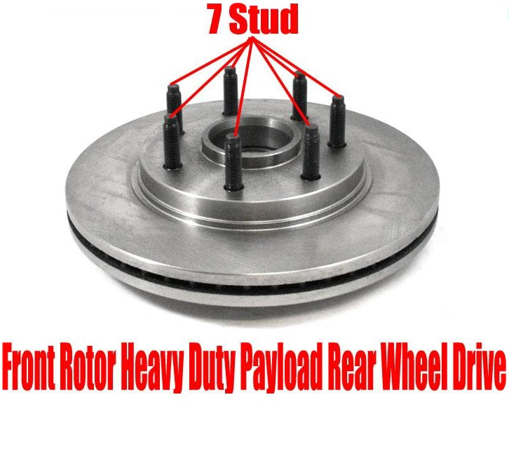 Front 7 Stud Rotor Heavy Duty Payload Rear Wheel Drive for Ford F-150 04-08